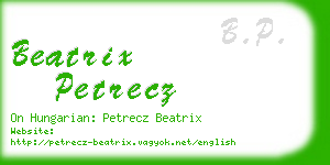 beatrix petrecz business card
